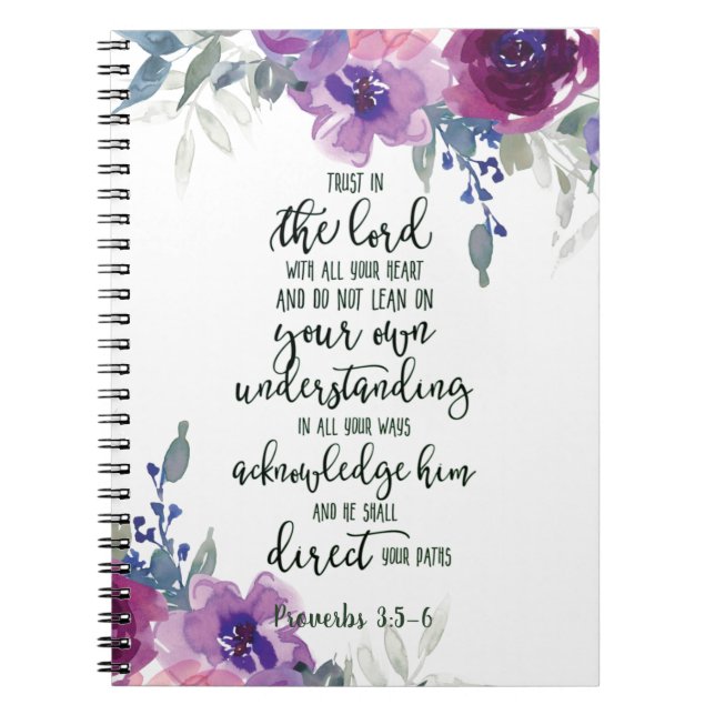 Trust in the Lord floral   Notebook (Front)