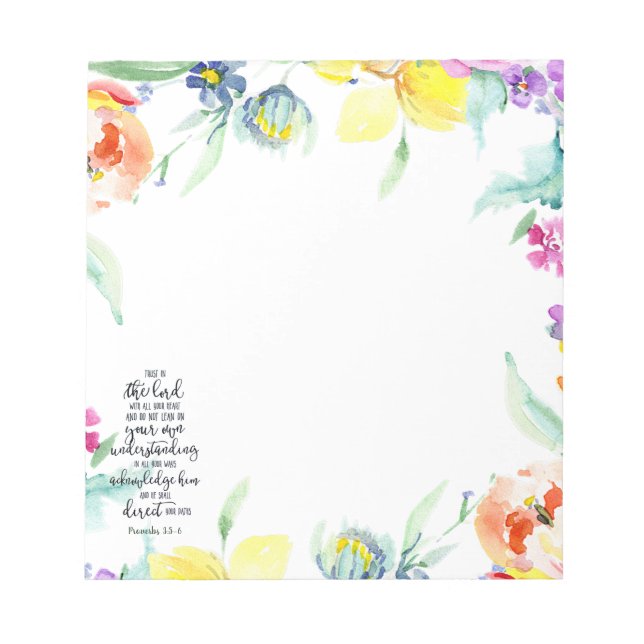 Trust in the Lord floral   Notepad (Front)