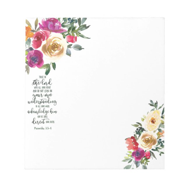 Trust in the Lord floral   Notepad (Front)
