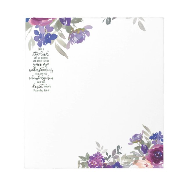 Trust in the Lord floral   Notepad (Front)