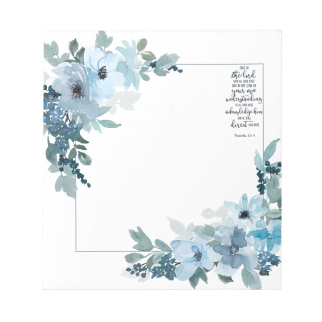 Trust in the Lord floral  Notepad (Front)