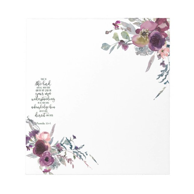 Trust in the Lord floral   Notepad (Front)