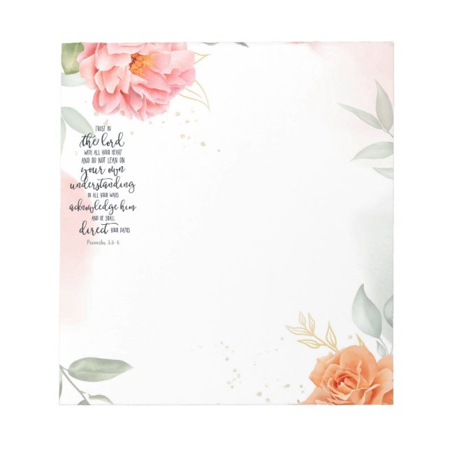 Trust in the Lord floral  Notepad (Front)