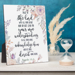 Trust in the Lord floral  Plaque