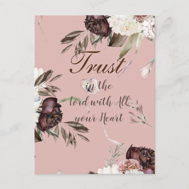 Trust in the Lord Floral Postcard Designer (Front)