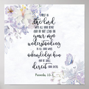 Trust in the Lord floral  Poster