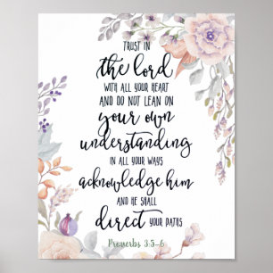 Trust in the Lord floral Poster