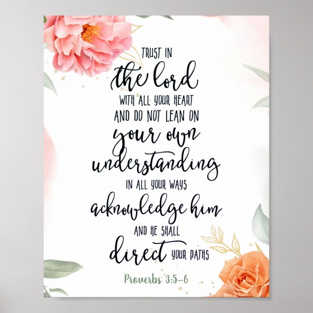 Trust in the Lord floral  Poster (Front)