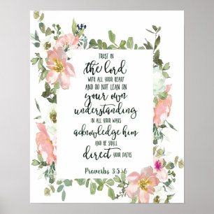 Trust in the Lord floral   Poster
