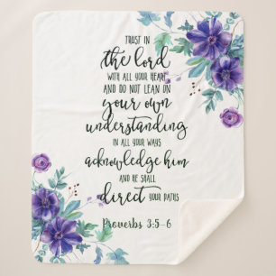 Trust in the Lord floral   Sherpa Blanket
