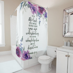 Trust in the Lord floral Shower Curtain