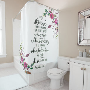 Trust in the Lord floral  Shower Curtain