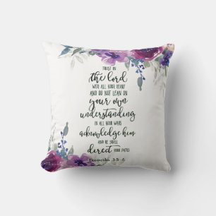 Trust in the Lord floral Throw Pillow