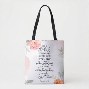 Trust in the Lord floral Tote Bag