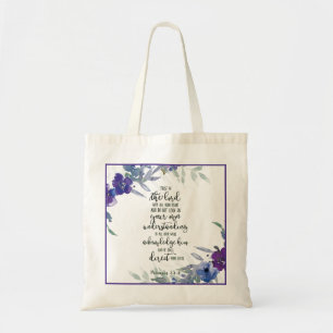 Trust in the Lord floral Tote Bag