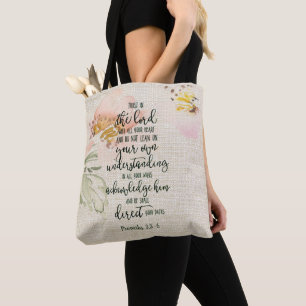 Trust in the Lord floral   Tote Bag