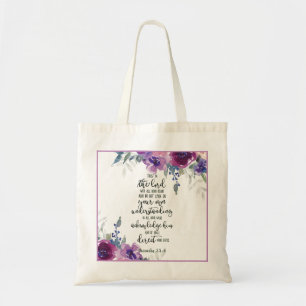 Trust in the Lord floral  Tote Bag