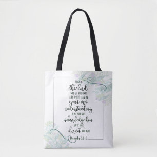 Trust in the Lord floral Tote Bag