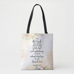 Trust in the Lord floral   Tote Bag