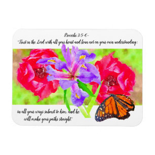 Trust In The Lord Monarch Butterfly in Garden Magnet