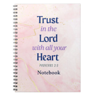 Trust in the Lord proverb calm peach Notebook