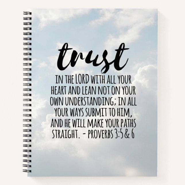 Trust in the Lord Proverbs 3:5-6 Notebook (Front)