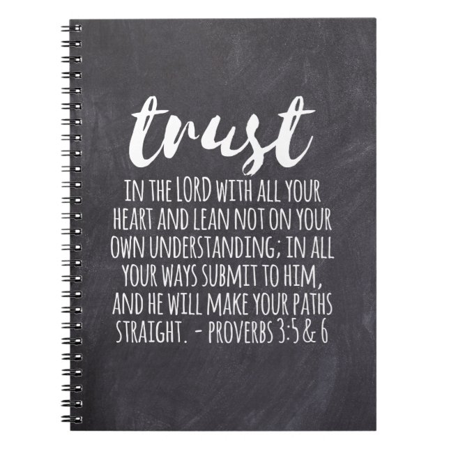 Trust in the Lord Proverbs 3:5-6 Notebook (Front)