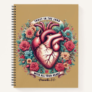 Trust in the Lord Proverbs 3:5 Christian Heart Notebook