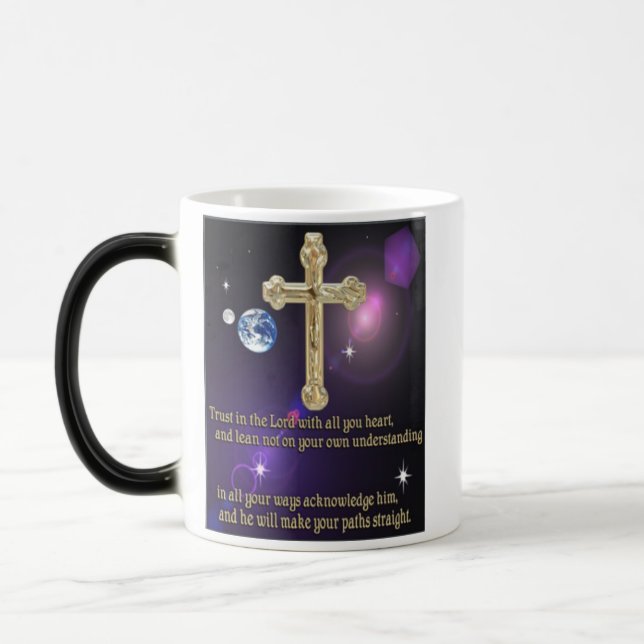 Trust in the Lord proverbs 3:5 gifts Magic Mug (Left)