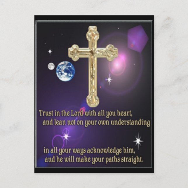 Trust in the Lord proverbs 3:5 gifts Postcard (Front)
