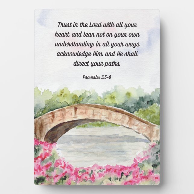 Trust in the Lord Proverbs Bible Verse Sign 5x7 Plaque (Front)