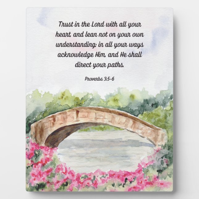 Trust in the Lord Proverbs Bible Verse Sign 8x10 Plaque (Front)