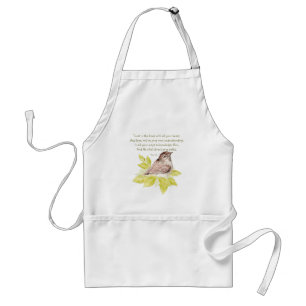 Trust in the Lord Scripture with Watercolor Bird Standard Apron