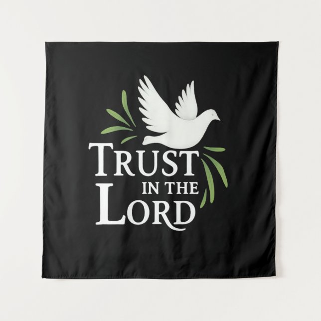 Trust in the Lord White Dove Christian Flat Cards Tapestry (Front)