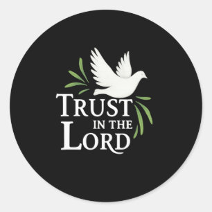 Trust in the Lord White Dove Christian Paper Plate Classic Round Sticker