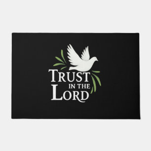 Trust in the Lord White Dove Christian Paper Plate Doormat
