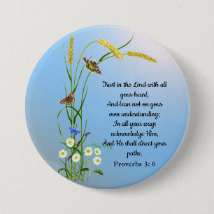 Trust in the Lord with all your heart Bible Verse 3 Inch Round Button