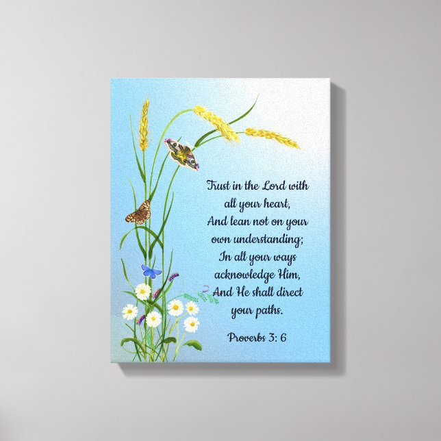 Trust in the Lord with all your heart Bible Verse Canvas Print (Front)