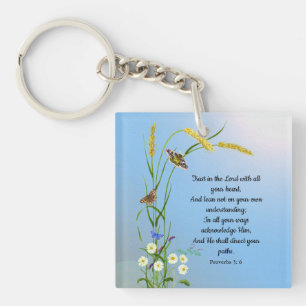 Trust in the Lord with all your heart Bible Verse Keychain