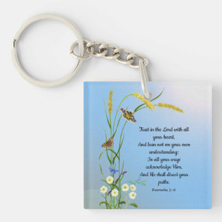 Trust in the Lord with all your heart Bible Verse Keychain
