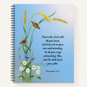 Trust in the Lord with all your heart Bible Verse Notebook