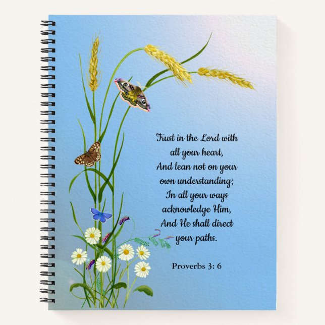 Trust in the Lord with all your heart Bible Verse Notebook (Front)
