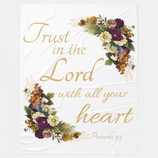 Trust in the LORD with All Your Heart for Women Fleece Blanket (Front)