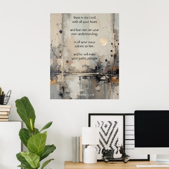 Trust in the Lord With all Your Heart Quote Poster (Home Office)