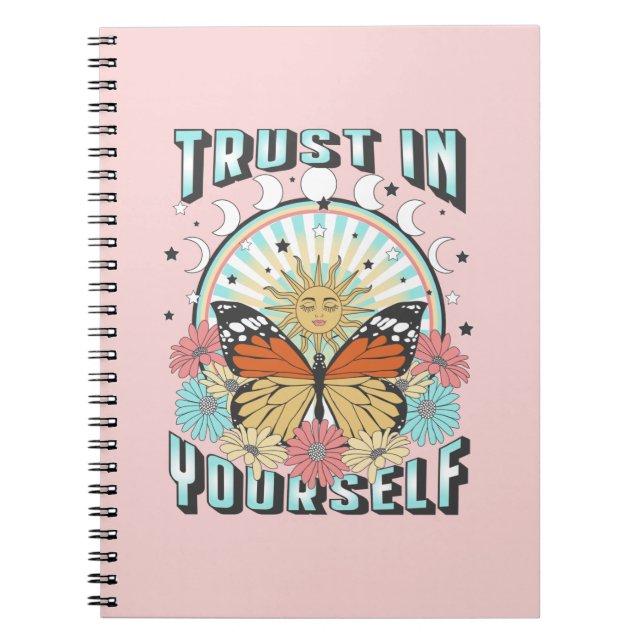 Trust in Yourself | Celestial Sun and Butterfly Notebook (Front)