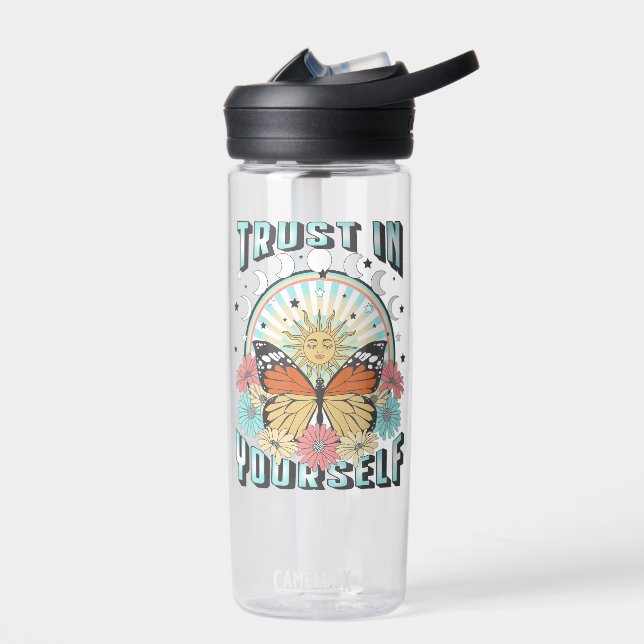 Trust in Yourself | Celestial Sun and Butterfly Water Bottle (Left)