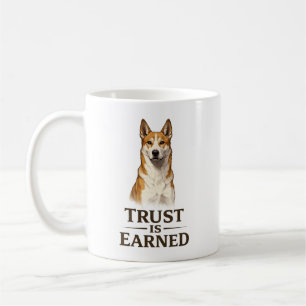Trust Is Earned Canaan Dog black Coffee Mug