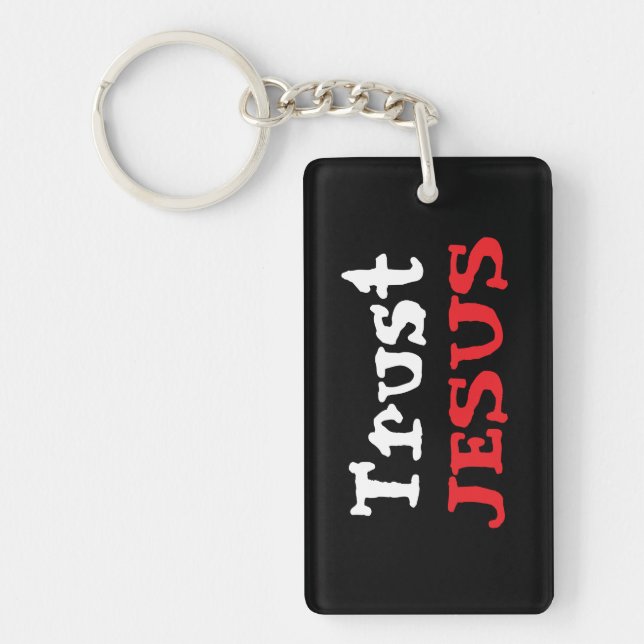 Trust Jesus Custom Name Acrylic Keychain (Front)