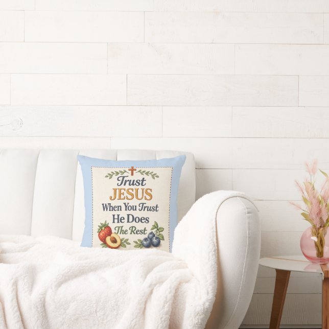 Trust Jesus -Faith Throw Pillow (Couch)