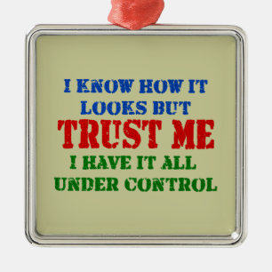 Trust Me - All Under Control Metal Ornament